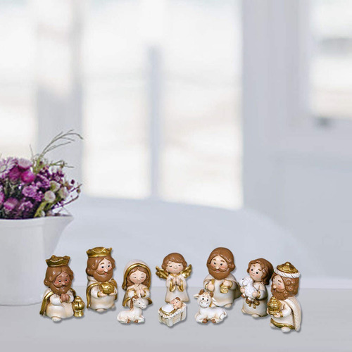 Resina Natividad Figuras Pesebre Miniaturas Estatua Mesa