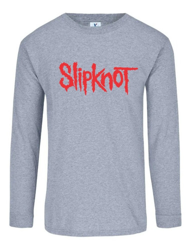 Camiseta Manga Larga Slipknot Gris