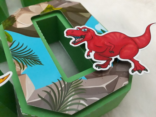 Letras 3d Dinosaurios Mesa Dulce Candybar Decoracion X 7