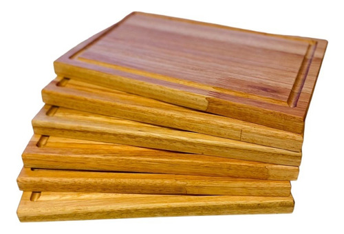 Set 6 Platos De Madera Para Asado / Tabla