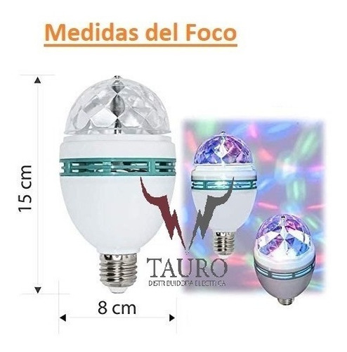 Paquete 50 Focos Led Colores Giratorio Rgb Fiestas Disco