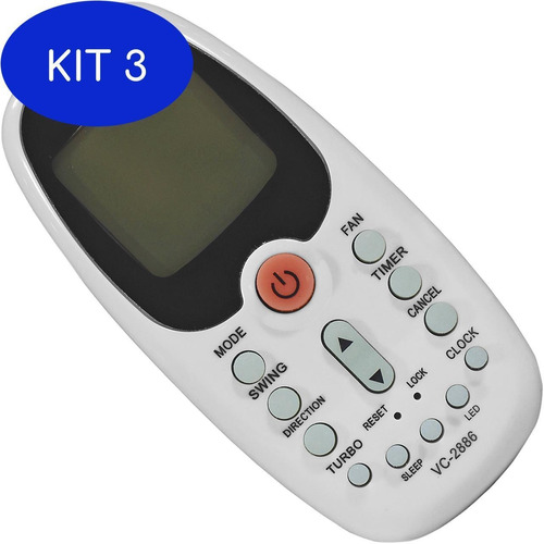 Kit 3 Controle Ar Condicionado Komeco Comfee Midea  R06 Bgce