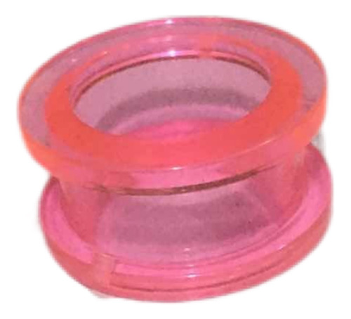 Piercing Alargador Acrílico Transparente Rosa 16mm