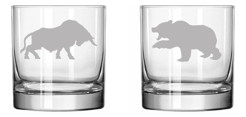 Set De 2 Vaso 11 Oz Rocks Whiskey Old Fashioned Glass Bull B