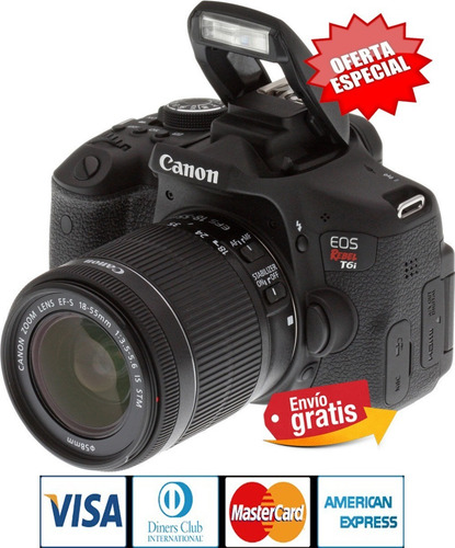Imagen 1 de 7 de Camara Profesional Canon T6i +lente 18.55mm 24,1 Mpx Wifi