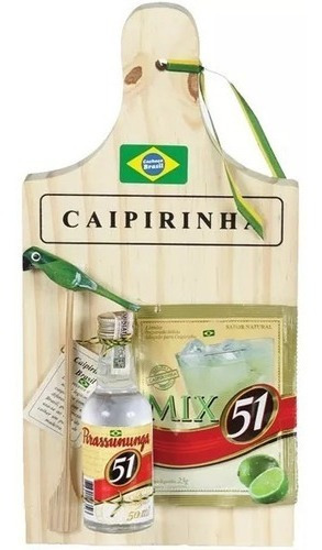Kit Caipirinha Mix Na Tábua Souvenir Artesanato Do Brasil