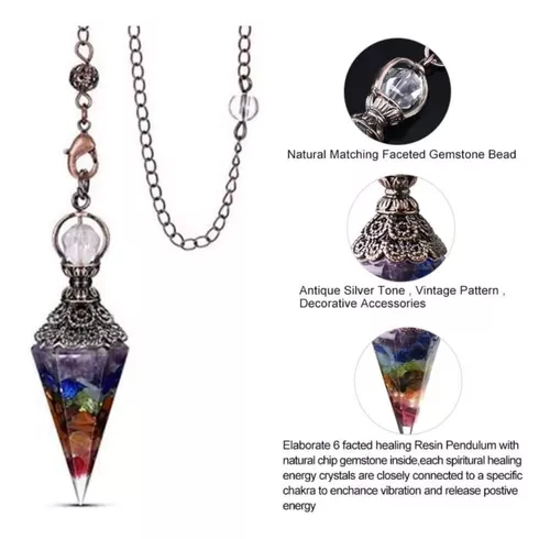 Pendulo adivinacion, péndulo de cristales, curativos de 7 Chakras, Reiki,  Cuarzo