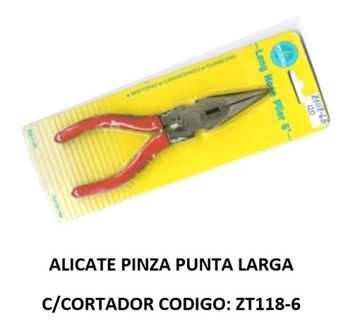 Alicate Pinza 6   Punta Larga Con Cortador