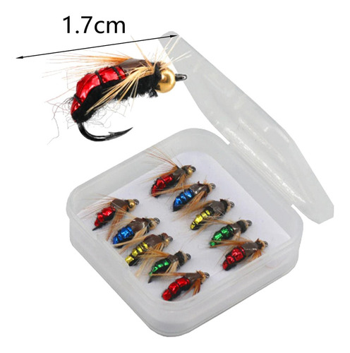 2025 10x Cebo De Pesca Con Mosca, Cebo De Pesca Con