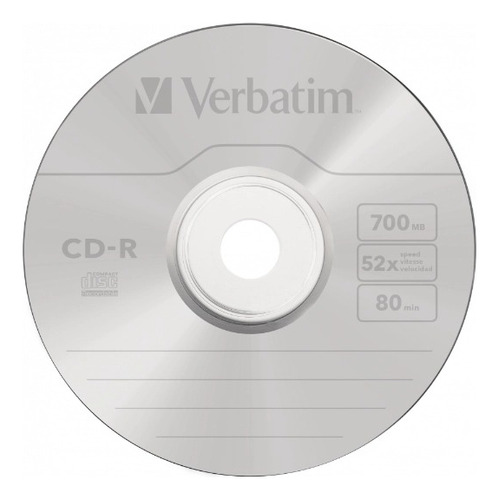 Cd-r Verbatim 700mb 52x 80min Pack 20