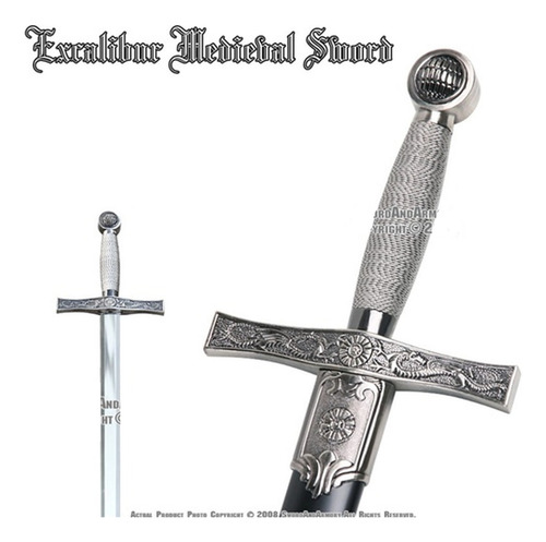 Espada Sword Medieval Acero 100 Cm Con Funda Rigida
