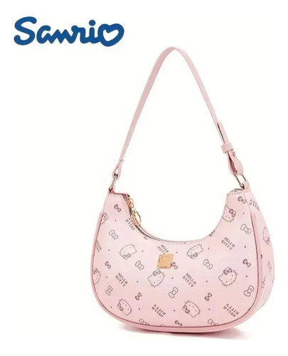 Bolsa De Mano De Hello Kitty Media Luna Rosa Hello Kitty Dorado Rosa