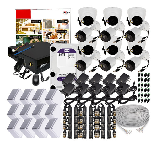 Cctv Cámaras Seguridad Kit 16ch Dahua 1080p + 12 Audio 2tb E