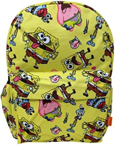 Bob Esponja Mochila Grande Con Estampado Integral 16 Y Funda