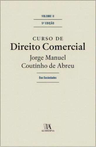 Curso De Direito Comercial, De Abreu De. Editora Almedina Em Português