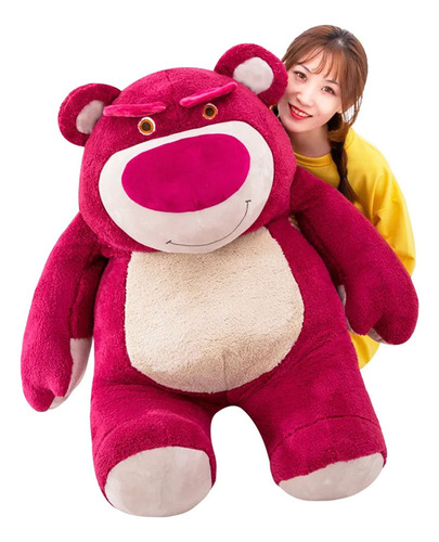 Urso De Pelucia Lotso Toy Story 80cm Gigante Muito Cheio Cor Vermelho