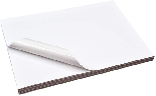 Imagen 1 de 2 de Papel Adhesivo Carta Blanco Mate 50 Hojas Para Etiquetas