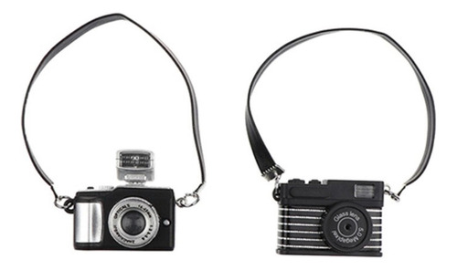 2 Piezas 1:12 Cámara Digital En Miniatura Con Cordón Para