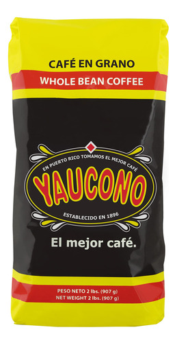 Yaucono Café En Grano Entero En Bolsa, 2 Libras (paquete D.