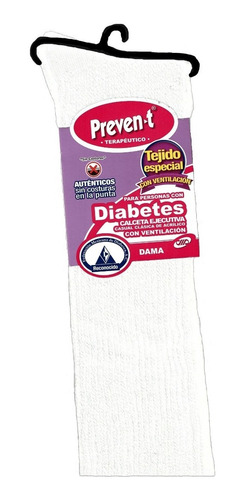 10 Pares Calcetas Preven-t Dama Pie Diabetic Ventilada Larga