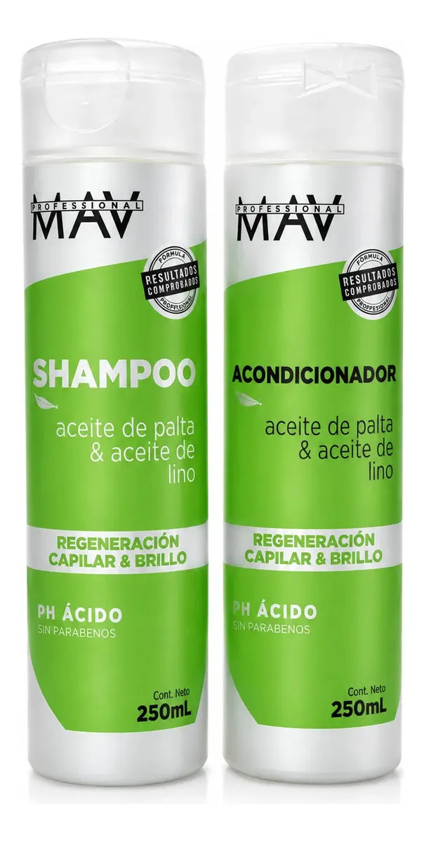 Kit Mav Shampoo + Acondicionador Palta Y Lino 250 Ml