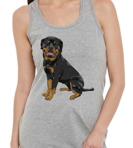 Musculosa Rottweiler Feliz Sentado