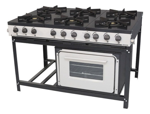 Fogão Profissional 6 Bocas Venâncio Bravo Com Forno Br6bf