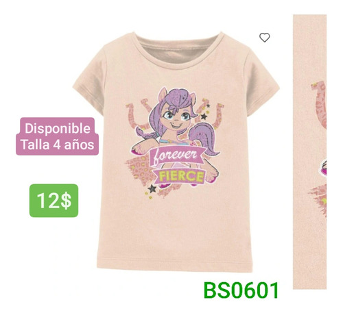 Franela Para Niña Talla 4 Años Bs0601