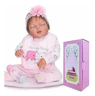 Bynpk Reborn Baby Dolls Silicona Full Body Girl Sleeping Rea