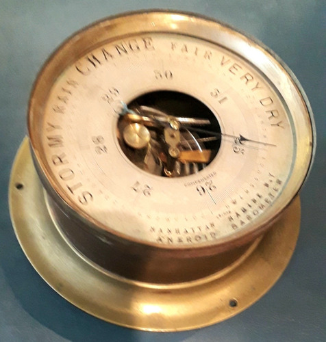 Barometro Aneroid Barometer Marine Manhattan France