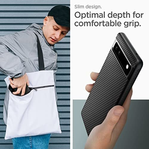Imagen 5 de 8 de Funda Spigen Liquid Air Para Google Pixel 6a - Negro