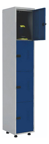 Armário Roupeiro Aço 4 Portas Ea701 Azul