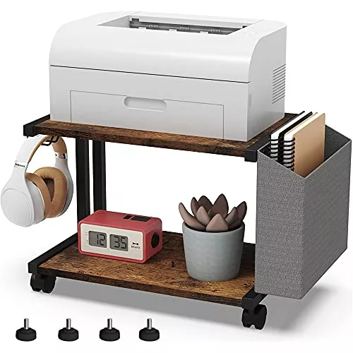  Soporte de impresora de escritorio, soporte multifuncional de 2  niveles para escáner de máquina de fax y almacenamiento de escritorio para  oficina en casa : Productos de Oficina