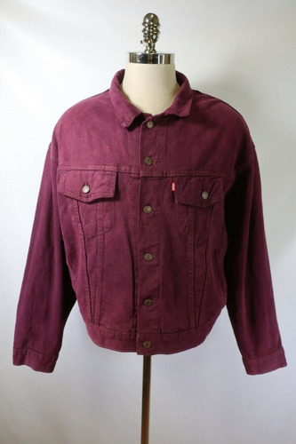 Chaqueta Levis Vino Tinto Original Made In Usa 1980 Usada L