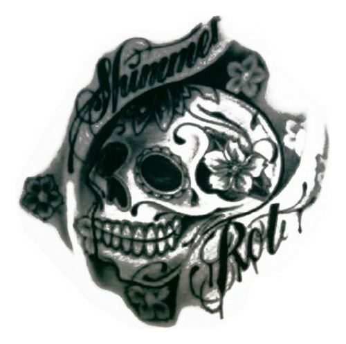 Tatuaje Temporale - Novu Ink Shimmer Skull Temporary Tattoos