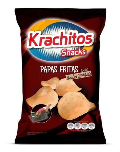 Papas Fritas Krachitos 55g Sabor Jamón Serrano 