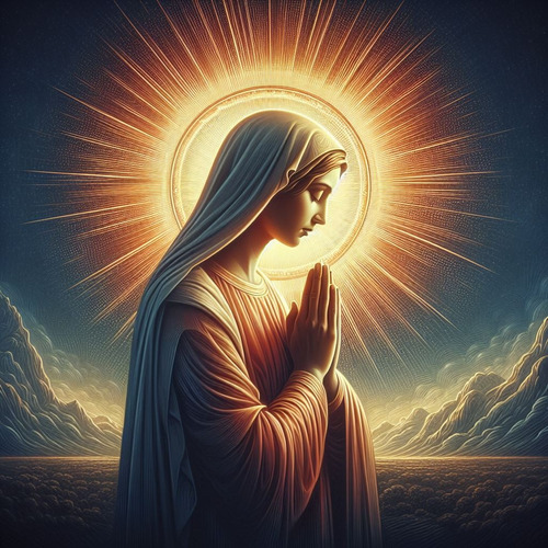 Obra Arte Digital Virgen María En Oración Lcv14 50x50 Única