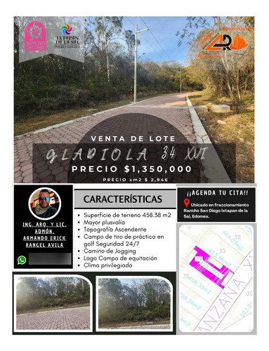 Venta Lote Gladiola 34 Cerca De Acceso Con Vistas Panorámicas Y Todos Los Servicios Inlcuyendo Proyecto En Fracc Rancho San Diego Ixtapan De La Sal Edomex