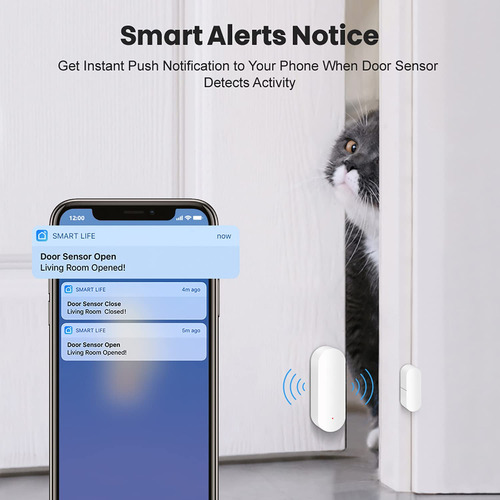 Sensor Puerta Wifi: Contacto Ventana Inteligente Alerta Tuya