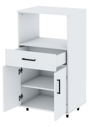 Mueble Rack De Cocina Porta Microondas Y Grill Blanco Oferta