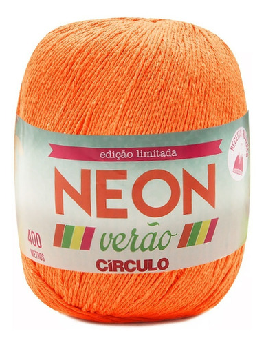Linha Neon Verão Para Crochê Cor 4270 Laranja