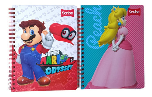 2 Cuaderno Doble Arillo Scribe Mario Bros Profesional 100hjs