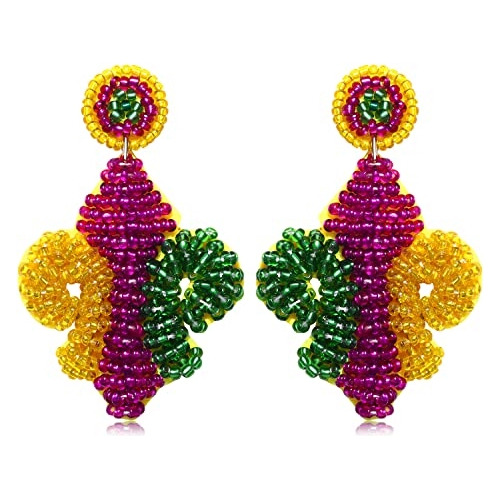 Aretes Hechos A Mano Con Diseño De Flor De Lis Para Mujeres