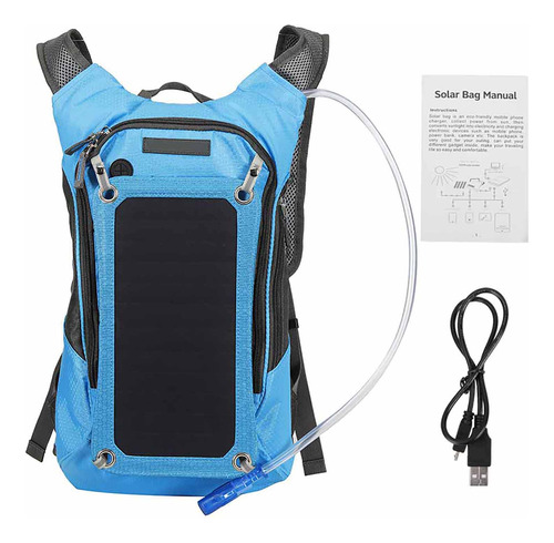 Mochila Solar Multifunción Para Exteriores, Panel De 6,5 W Y