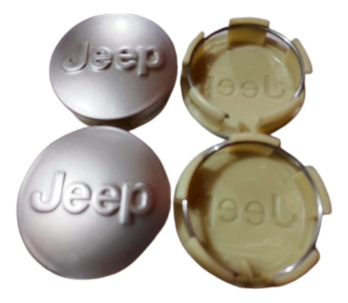 4 Tapas Llanta  Central Jeep 64 Mm Plata-mate