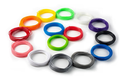Imagem 2 de 6 de Kit 10 Cores Refil Filamento Pla 1.75mm 50m P/ Caneta 3d