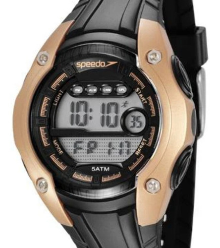 Relogio Feminino Speedo Preto E Dourado Digital Pequeno + Nf