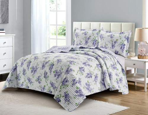 Imagen 6 de 6 de Cubrecama Quilt Cover Reversible +fundas Queen Oakville D2