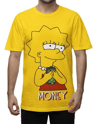 Remera Unisex Money Lisa Simpson Algodón Serigrafía Digital