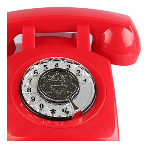 . Teléfono De Marcación De Estilo Clásico Rojo